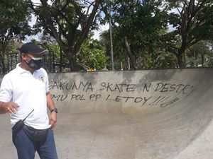 Vandalisme Ngaku Skate N Destroy Ketemu Pol PP Letoy di Bali, Pelaku Dicari