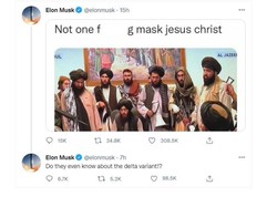 Elon Musk Singgung Taliban Tanpa Masker: Tidak Tahu Varian Delta?