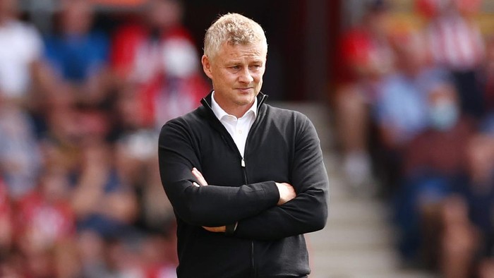 SOUTHAMPTON, ENGLAND - AUGUST 22: Ole Gunnar Solskjaer, Manager of Manchester United looks on during the Premier League match between Southampton and Manchester United at St Marys Stadium on August 22, 2021 in Southampton, England. (Photo by Ryan Pierse/Getty Images)
