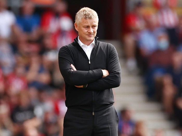SOUTHAMPTON, ENGLAND - AUGUST 22: Ole Gunnar Solskjaer, Manager of Manchester United looks on during the Premier League match between Southampton and Manchester United at St Marys Stadium on August 22, 2021 in Southampton, England. (Photo by Ryan Pierse/Getty Images)
