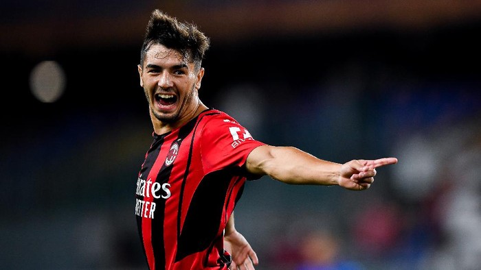 GENOA, ITALY - AUGUST 23: Brahim Diaz of Milan celebrates after scoring a goal during the Serie A match between UC Sampdoria and Ac Milan at Stadio Luigi Ferraris on August 23, 2021 in Genoa, Italy. (Photo by Getty Images)