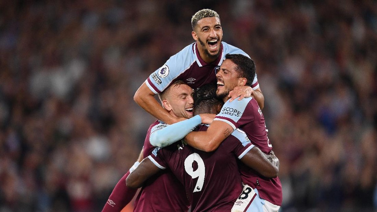 West Ham vs Leicester tuntas dengan kemenangan The Hammers 4-1. (Foto: Getty Images/Michael Regan)