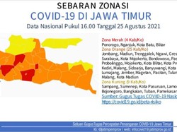 Zona Merah COVID-19 di Jatim Tinggal 4 Daerah