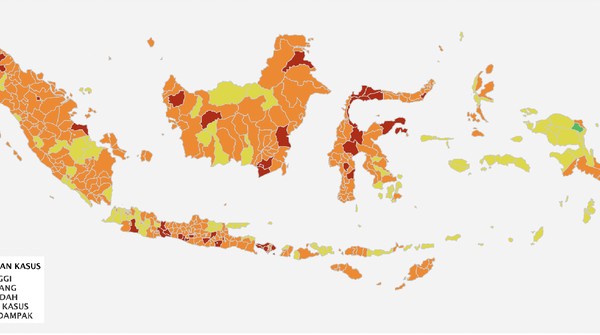 Zona merah per 22 Agustus 2021