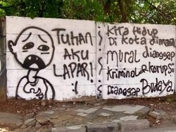 Viral Coretan Tuhan Aku Lapar di Jl Kartini Depok, Dihapus Satpol PP