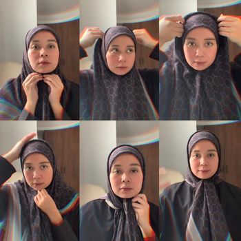 Tutorial hijab untuk wajah bulat.
