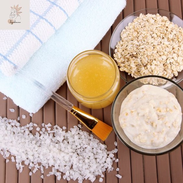 DIY body scrub dari oat.