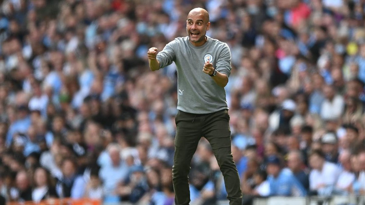 Pep Guardiola di laga Man City vs Arsenal. (Foto: Getty Images/Shaun Botterill)