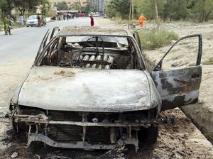 Penampakan Sisa-sisa Mobil Peluncur Roket yang Menargetkan Bandara Kabul