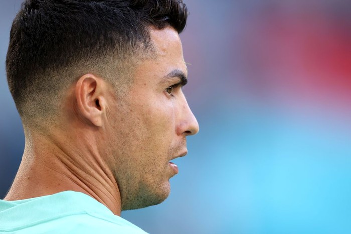 MUNICH, GERMANY - JUNE 18: during the Portugal Training Session ahead of the Euro 2020 Group F match between Portugal and Germany at Fussball Arena Muenchen on June 18, 2021 in Munich, Germany. (Photo by Alexander Hassenstein/Getty Images)