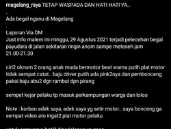 Waspada Lur! Viral Begal Payudara di Magelang