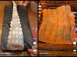 Viral Video Netizen Masak Ekor Buaya Panggang, Ditonton 4 Juta Kali!