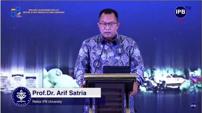 Rektor IPB Arif Satria dalam Dies Natalis ke-58 IPB University