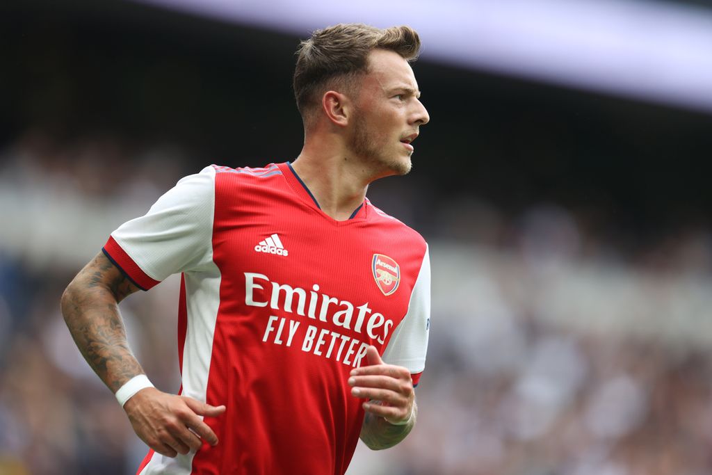 LONDON, ENGLAND - AUGUST 08: Ben White of Arsenal  during the Pre-season friendly between Tottenham Hotspur and Arsenal at Tottenham Hotspur Stadium on August 08, 2021 in London, England. (Photo by Catherine Ivill/Getty Images)