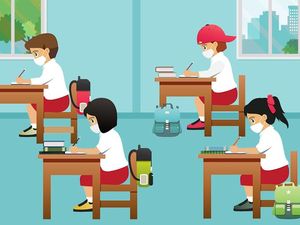 PTM di SDN 05 Jagakarsa Disetop, Disdik: Guru-Siswa Pakai Masker di Dagu PTM di SDN 05 Jagakarsa Disetop, Disdik: Guru-Siswa Pakai Masker di Dagu