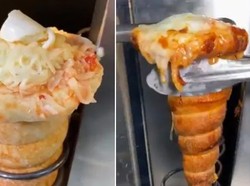 Unik! Ada Pizza Berbentuk Cone Es Krim