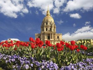 Cantiknya Bunga Bermekaran di Landmark Kota Dunia
