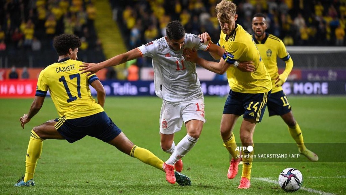 Swedia menang 2-1 atas Spanyol (Foto: AFP/JONATHAN NACKSTRAND)