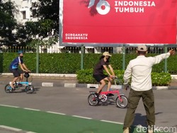 Banyak Pesepeda Diputar Balik di Gage Jalan Sudirman Pagi Ini