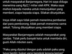 Pesan Bupati Banjarnegara via Instagram: Gusti Allah Mboten Sare