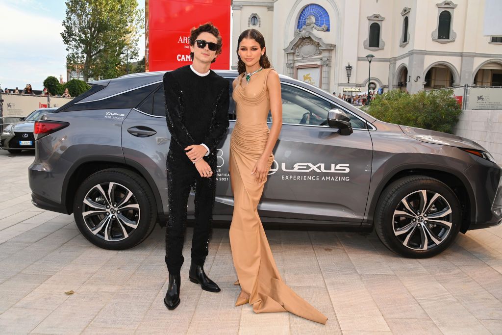 VENICE, ITALY - SEPTEMBER 03: Timothée Chalamet and Zendaya arrive on the red carpet ahead of the 
