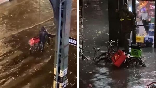 Potret Viral Ganasnya Banjir Bersejarah di Kota New York