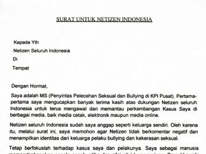 Korban Pelecehan di KPI Bikin Surat Terbuka, Minta Hal Ini ke Netizen