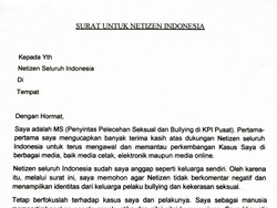 Korban Pelecehan di KPI Bikin Surat Terbuka, Minta Hal Ini ke Netizen