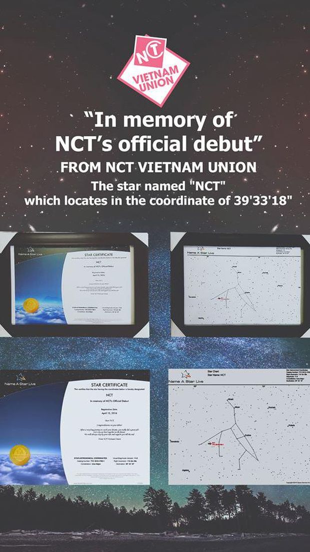 Fans NCT dari Vietnam memberi hadiah bintang untuk grup idola mereka