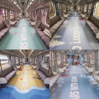 Fans EXO mendekorasi subway dengan wajah Xiumin sebagai hadiah yang unik