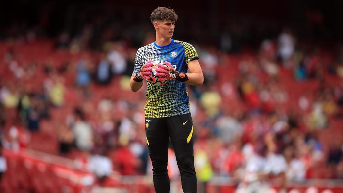 LONDON, ENGLAND - AUGUST 01: Kepa Arrizabalaga of Chelsea during the Pre Season Friendly between Arsenal and Chelsea at Emirates Stadium on August 1, 2021 in London, England. (Photo by Marc Atkins/Getty Images)