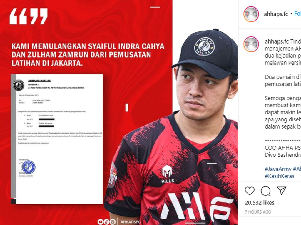 Rusuh Saat Lawan Persiraja, Syaiful-Zulham Disanksi AHHA PS Pati Rusuh Saat Lawan Persiraja, Syaiful-Zulham Disanksi AHHA PS Pati