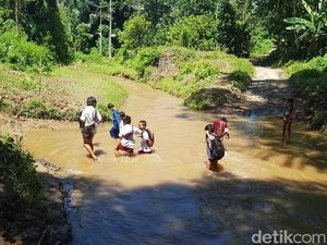 Heboh Siswa Seberangi Sungai ke Sekolah, Pemkab Polman Bakal Bangun Jembatan