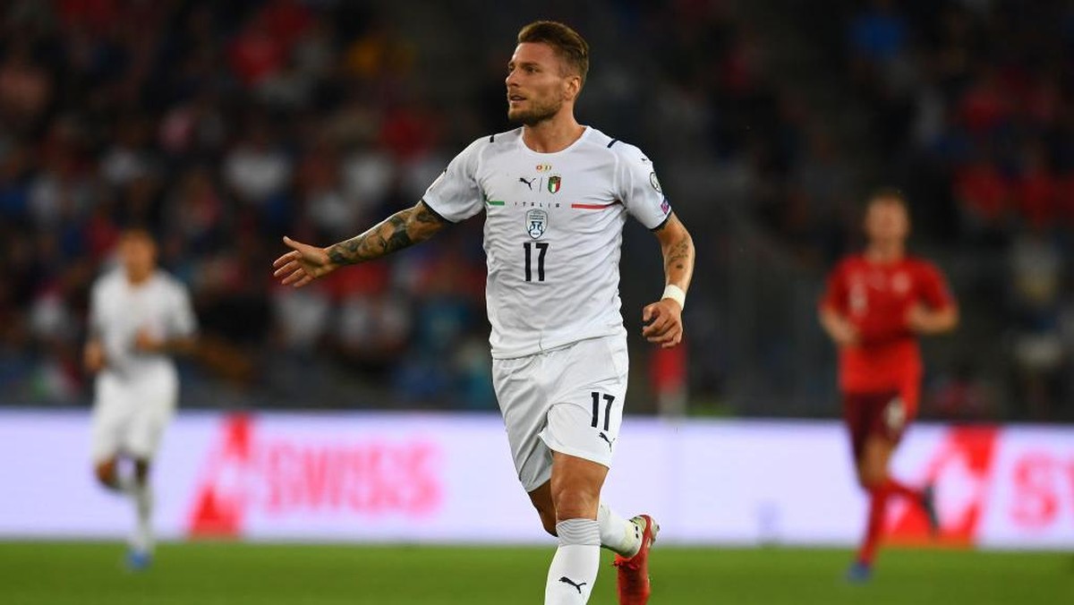 Roberto Mancini tak risau Ciro Immobile mandul dalam beberapa laga terakhir (Foto: Getty Images/Claudio Villa)