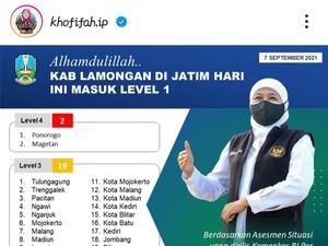Lamongan Jadi Daerah Pertama di Jawa yang Masuk PPKM Level 1