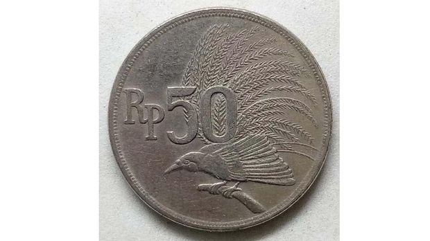 Uang koin 50 perak Cendrawasih.  (Dok: Gallery Currency Bank Indonesia)