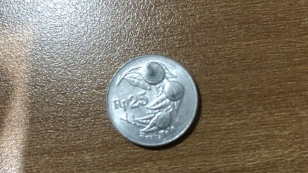 Uang koin lama 25 rupiah. Ist
