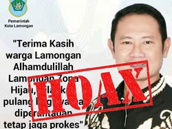 Hoaks! Ajakan Bupati Agar Perantau Pulang Kampung Karena Lamongan Level 1