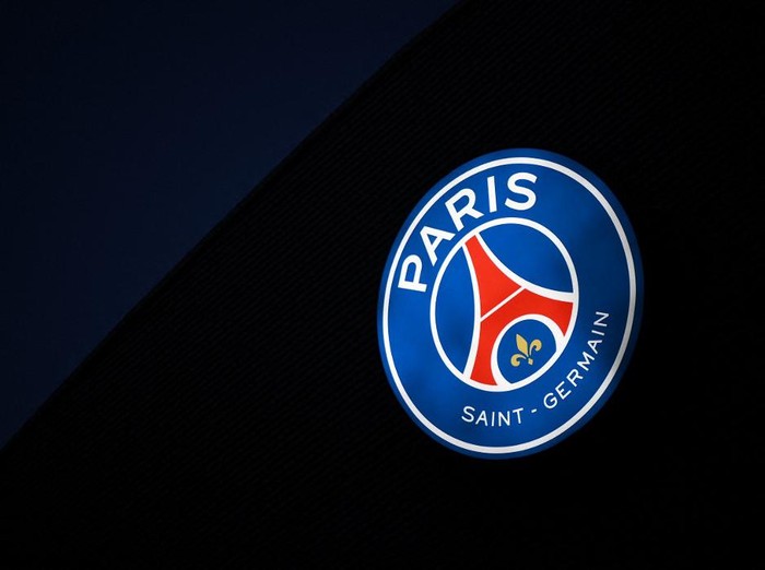 A photograph taken on November 23, 2020 shows a logo of Paris Saint-Germain at the Parc des Princes stadium in Paris, on the eve of the UEFA Champions League Group H football match between Paris Saint-Germain and RB Leipzig. (Photo by FRANCK FIFE / AFP)