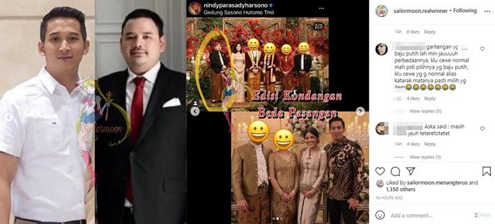kemeja putih: mantan suami Nindy, Askara. pria berjas, kekasih baru Nindy