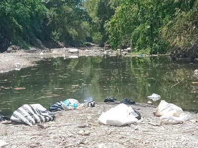Belum Usai soal Ribuan Ikan Mati, Sungai Dengkeng Kini Penuh Sampah