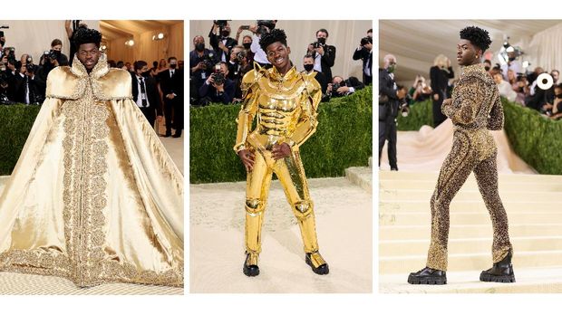 Foto kolase Lil Nas X di Met Gala. (AFP)