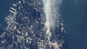 Detik-detik Tragedi 11 September 2001 Dipotret dari Satelit