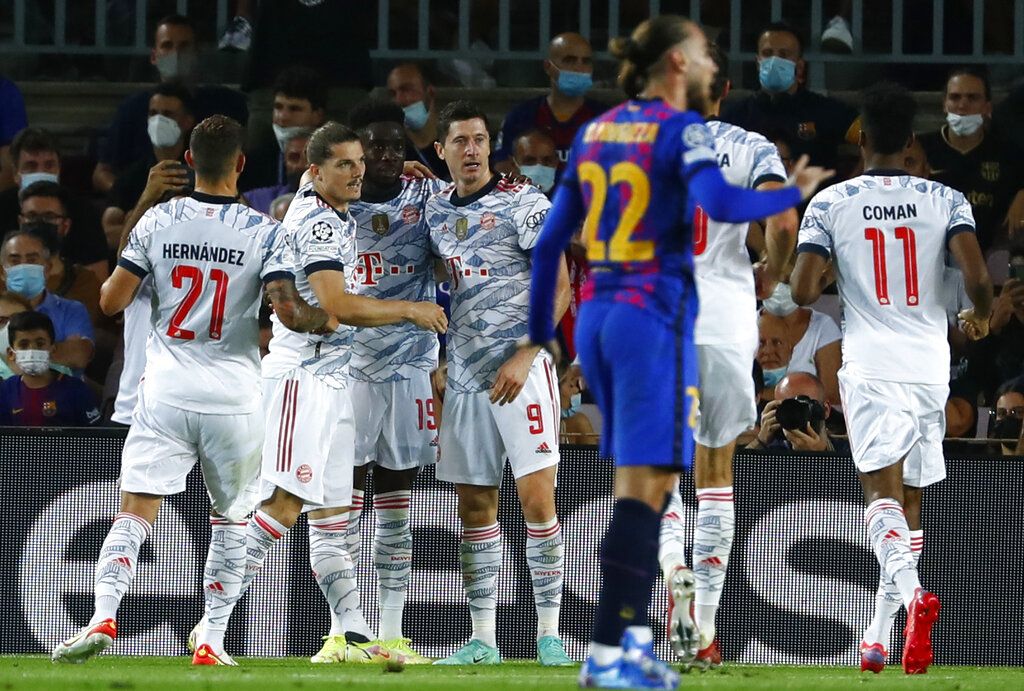 Bayern Munich meraih poin sempurna saat menyambangi markas Barcelona di match pertama Grup E Liga Champions 2021/2022. Die Roten menang 3-0.