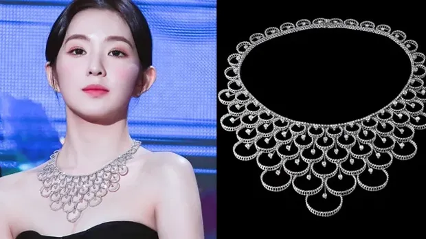 Irene Red Velvet dengan penampilannya yang memukau berhiaskan kalung mewah