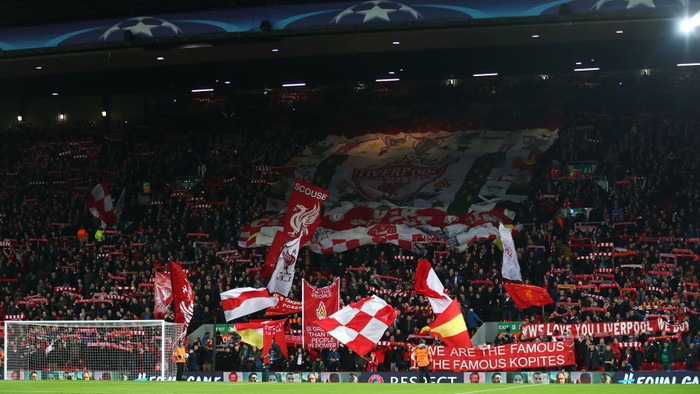 LIVERPOOL, ENGLAND - DECEMBER 06: General view inside the stadium during the UEFA Champions League group E match between Liverpool FC and Spartak Moskva at Anfield on December 6, 2017 in Liverpool, United Kingdom.  (Photo by Clive Brunskill/Getty Images)