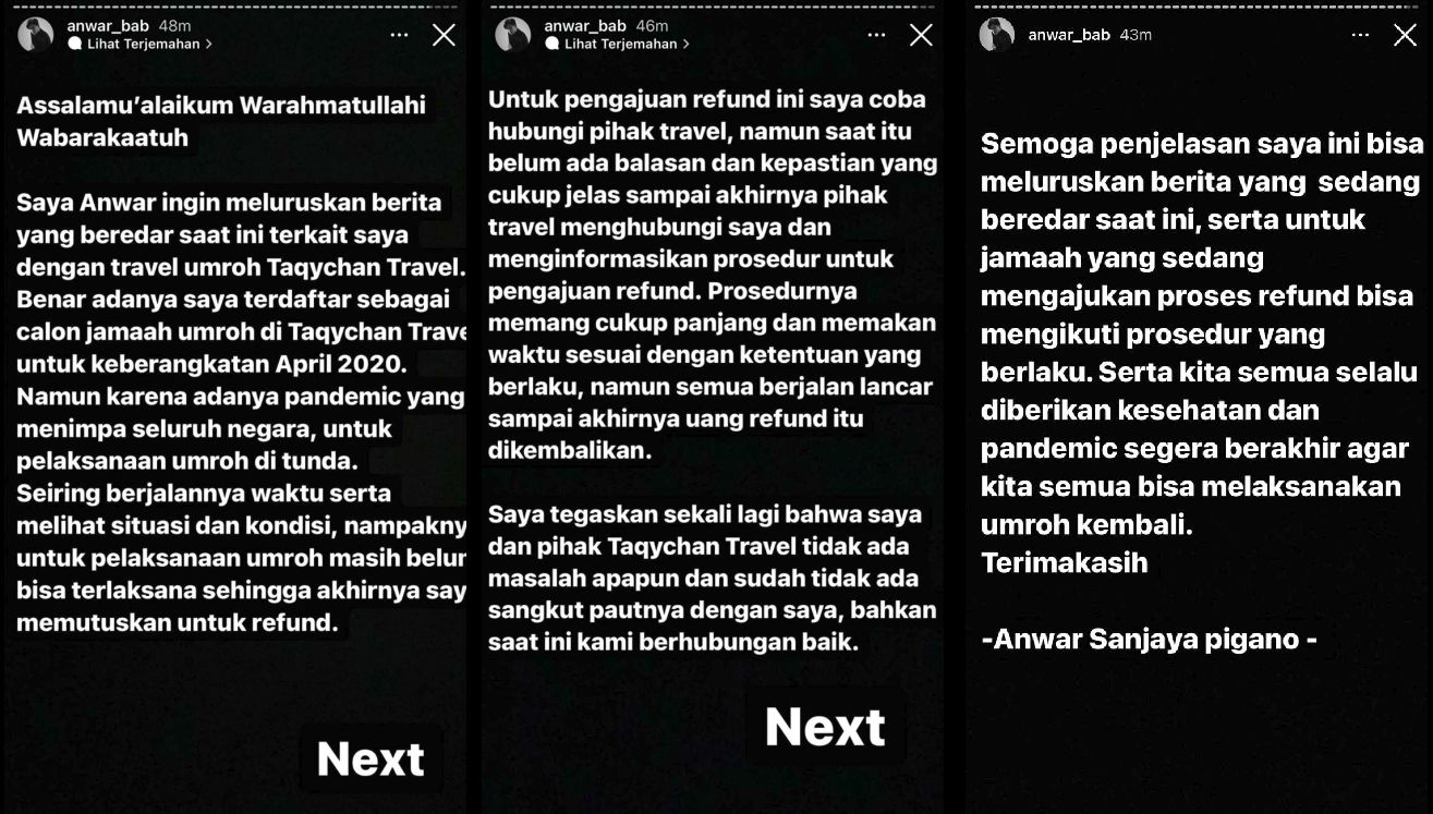 Instagram Stories Anwar BAB