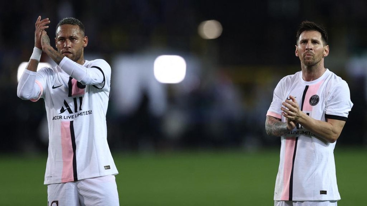 PSG ditahan Club Brugge, trio MNM melempem. (Foto: AFP/KENZO TRIBOUILLARD)