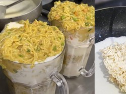 Penistaan Mie Instan Terbaru, Disajikan di Gelas Pakai Susu Kental Manis