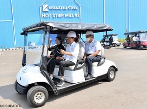 Jokowi Sopiri Puan di Peresmian Pabrik Industri Baja Krakatau Steel Jokowi Sopiri Puan di Peresmian Pabrik Industri Baja Krakatau Steel
